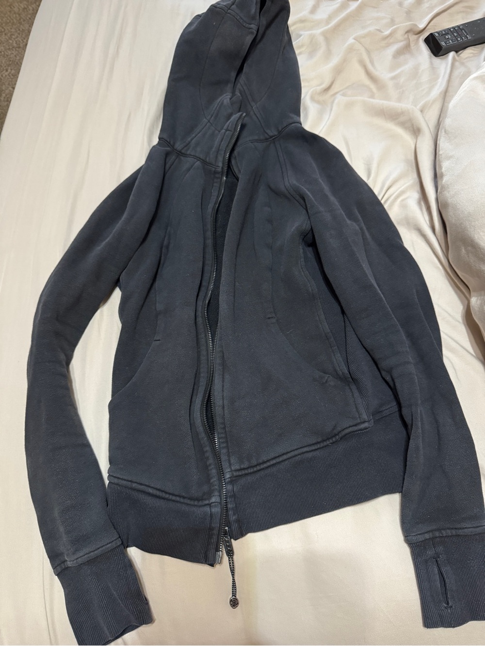 Women’s Black Lululemon Zip-Up Hooded Jacket